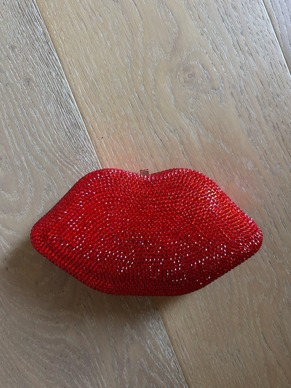 Red Lips Rhinestone Crystal Clutch Handbag Bag Evening strap Embellished